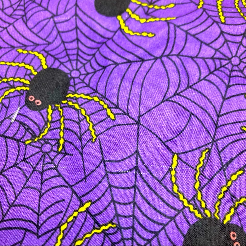 Dog Bandana Halloween Graphics Dark Purple Spiders & Spiderwebs Sz OSFM - Picture 3 of 9